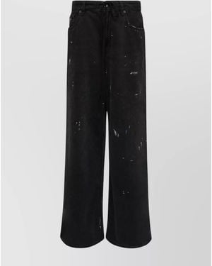 MM6 by Maison Margiela Denim Wide-Leg Jeans - Black