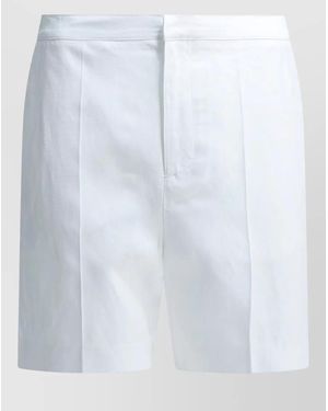 Loulou de Saison Tailored Shorts Front Pleats Back Pockets - White