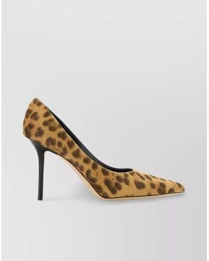 Jimmy Choo Love 85 Leopard Print Pumps - Metallic