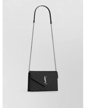 Saint Laurent Cassandre Leather Shoulder Bag - White