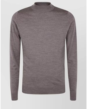 John Smedley Merino Wool Mock Neck Jumper - Grey