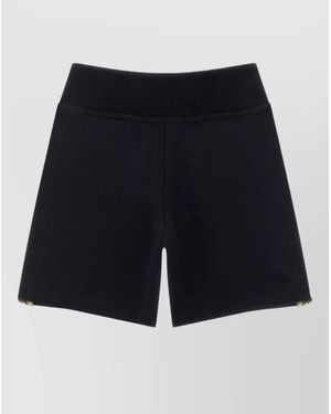 Burberry Benny Terry Cotton Shorts Check Detail - Black