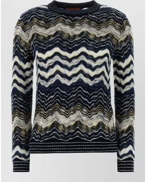 Missoni Zigzag-Knit Wool-Blend Crew-Neck Sweater - Black