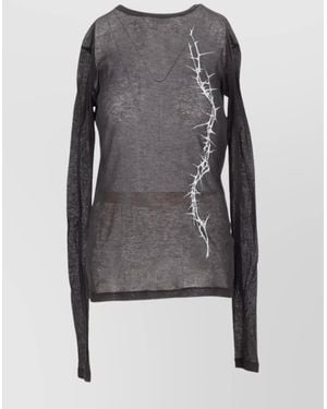 Ann Demeulemeester Slim-Fit Long-Sleeve Cotton T-Shirt - Grey