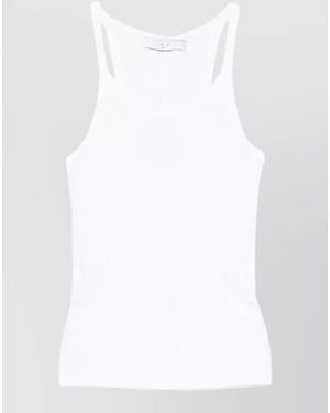 IRO Cotton Scoop Neck Sleeveless Tank Top - White