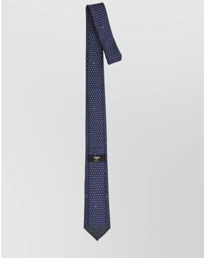 Fendi Silk Micro Polka Dot Tie - Blue