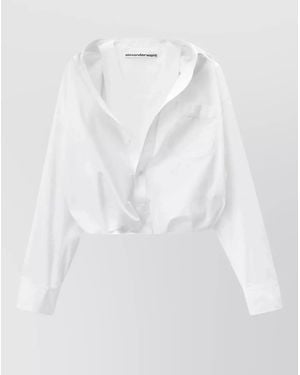 Alexander Wang Cropped Shirt And Tank Long Sleeves - White