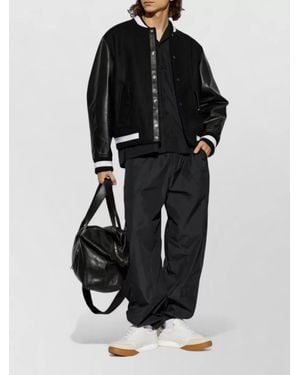 Givenchy Straight Pants Elastic Cuffs Side Pockets - Black