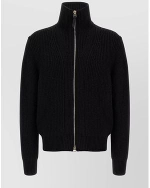 Tom Ford Wool Mohair Zip Cardigan - Black
