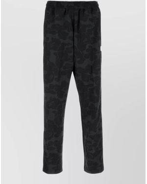 A Bathing Ape Polyester Jogger Trousers Camouflage Back Pocket - Black