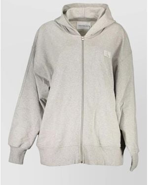 Calvin Klein Cotton Relaxed-Fit Zip-Up Hoodie - Gray