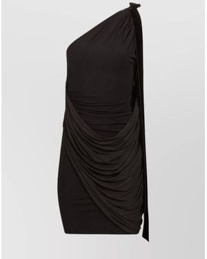 Nina Ricci One Shoulder Draped Bow Dress - Black