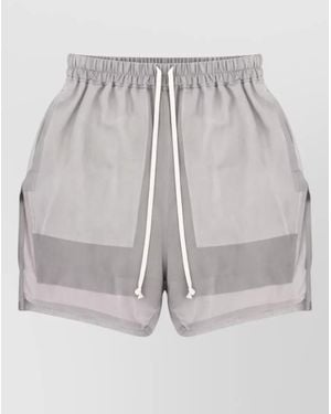 Rick Owens Sheer Panel Boxer Style Shorts - Grey