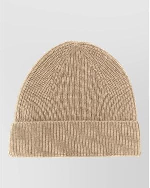 Ballantyne Ribbed Cashmere Beanie - Natural
