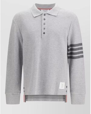 Thom Browne Cotton Polo Shirt - Grey