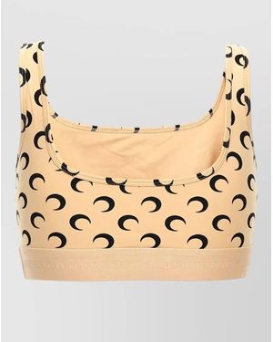 Marine Serre Moon Motif Jersey Sports Bra Top - Metallic