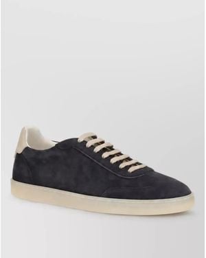 Brunello Cucinelli Leather Low Top Sneakers - Blue