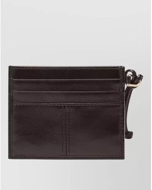Prada Leather Wallet And Cardholder Wrist Strap - Black