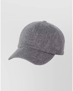 Fendi Wool And Cashmere Baseball Cap - Gray