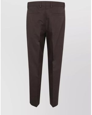 ZEGNA Cotton And Linen Pants - Brown
