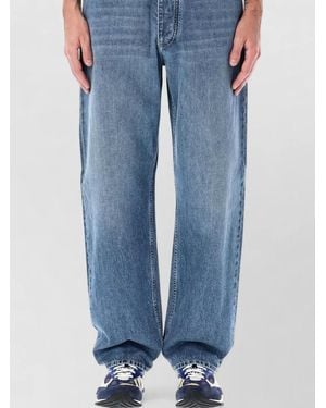 Bottega Veneta Denim Trousers Wide Leg Mid Rise - Blue