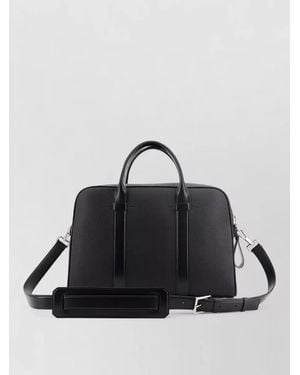 Tom Ford Leather Business Briefcase Bag Top Handles - Black