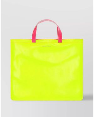 Comme des Garçons Leather Super Fluo Tote Bag - Yellow