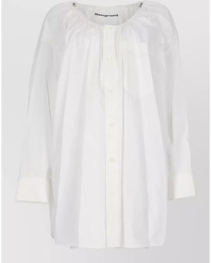 Alexander Wang Top Long Sleeves Cuffed Gathered Neckline - White