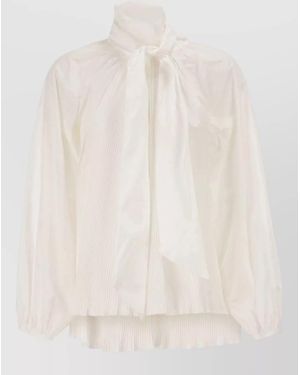 Max Mara Silk Taffeta Blouse - Natural
