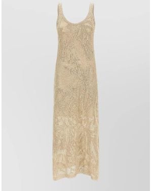 Brunello Cucinelli Crochet Maxi Dress - White