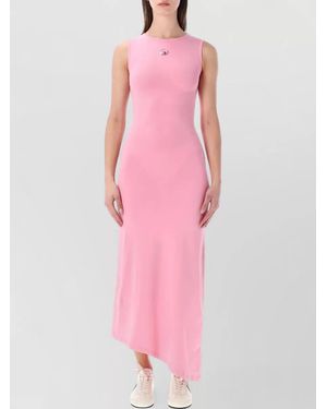 Marine Serre Sleeveless Asymmetric Maxi Dress - Pink