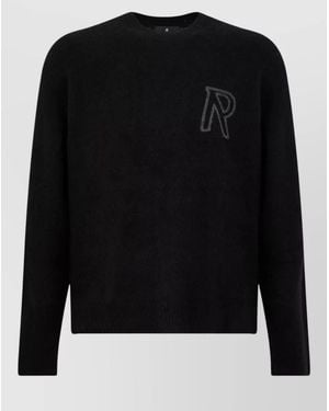 Represent Alpaca Wool Crew Neck Logo Sweater - Black