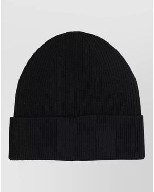 Balmain Logo Patch Wool Beanie - Black