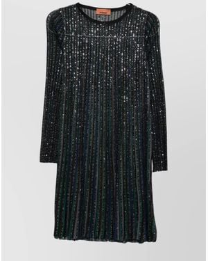 Missoni Knee-Length Long Sleeve Dress Sequins - Black