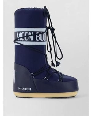 Moon Boot Padded Knee High Platform Waterproof Boots - Blue