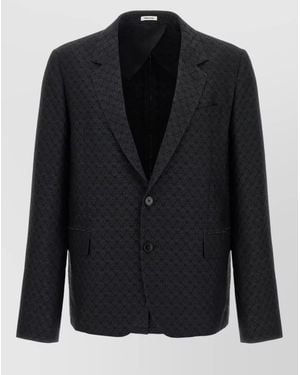 McQueen Skull Motif Blazer Single Breasted Design - Black