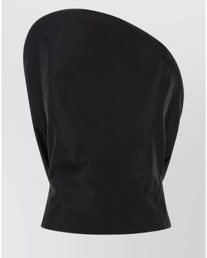 Magda Butrym Cotton Strapless Bustier Top - Black