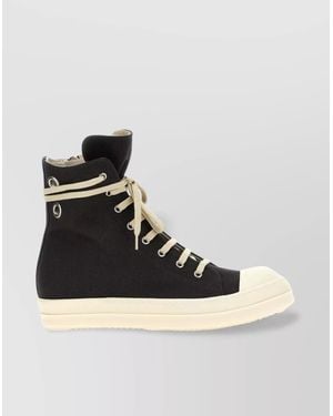 DRKSHDW | COTTON BARRE EYELETS HIGH SNEAKERS スニーカー Rick Owens DRKSHDW | Shop Online | Black Eyelets Cotton