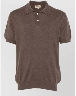 Woolrich Ribbed-Knit Short-Sleeve Polo Shirt - Brown