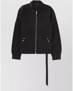 Rick Owens Long Coat Buttoned Cuffs Front Pockets - Black