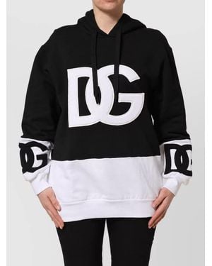 Dolce & Gabbana Appliqué Hooded Sweatshirt - Black
