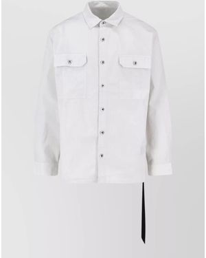 Rick Owens Cotton Long-Sleeve Shirt Jacket - White