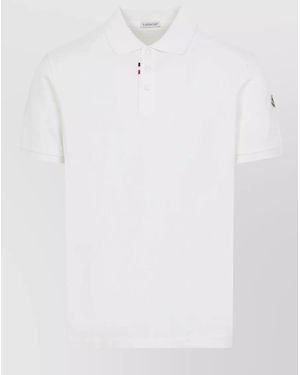Moncler Straight Cut Short Sleeve Polo Collar Shirt - White