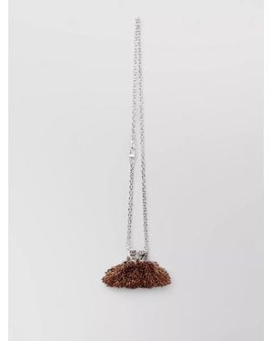 Weekend by Maxmara Beaded Shoulder Clutch Bag Chain Strap - White