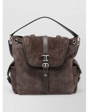 Tod's Mini Leather Shoulder Backpack Top Handle - Black
