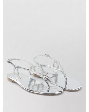 Casadei Open Toe Flat Sole Sandals Metallic - White
