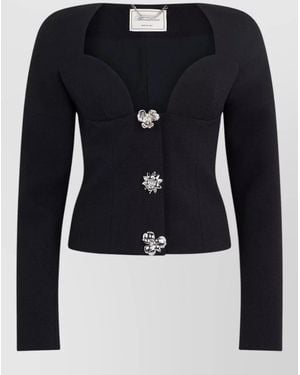 Blumarine Double Breasted Crepe Tailored Jacket - Blue