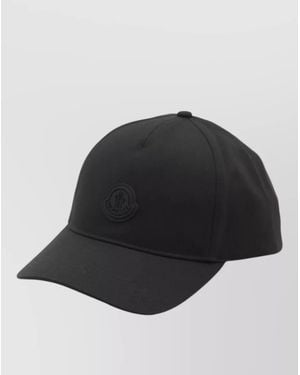 Moncler Cotton Gabardine Curved Brim Baseball Cap - Black