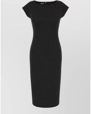 Giorgio Armani Virgin Wool Midi Dress - Black