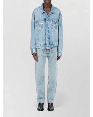 Maison Margiela Denim Jacket Long Sleeves Point Collar Pockets - Blue